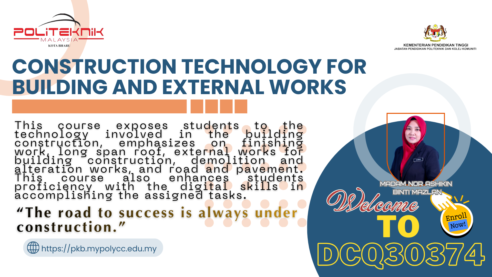 DCQ30374 CONSTRUCTION TECHNOLOGY FOR BUILDING AND EXTERNAL WORK